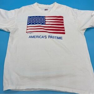 Vintage Anvil 1988 Woody Jackson “America’s Pastime” Single Stitch Flag T-Shirt